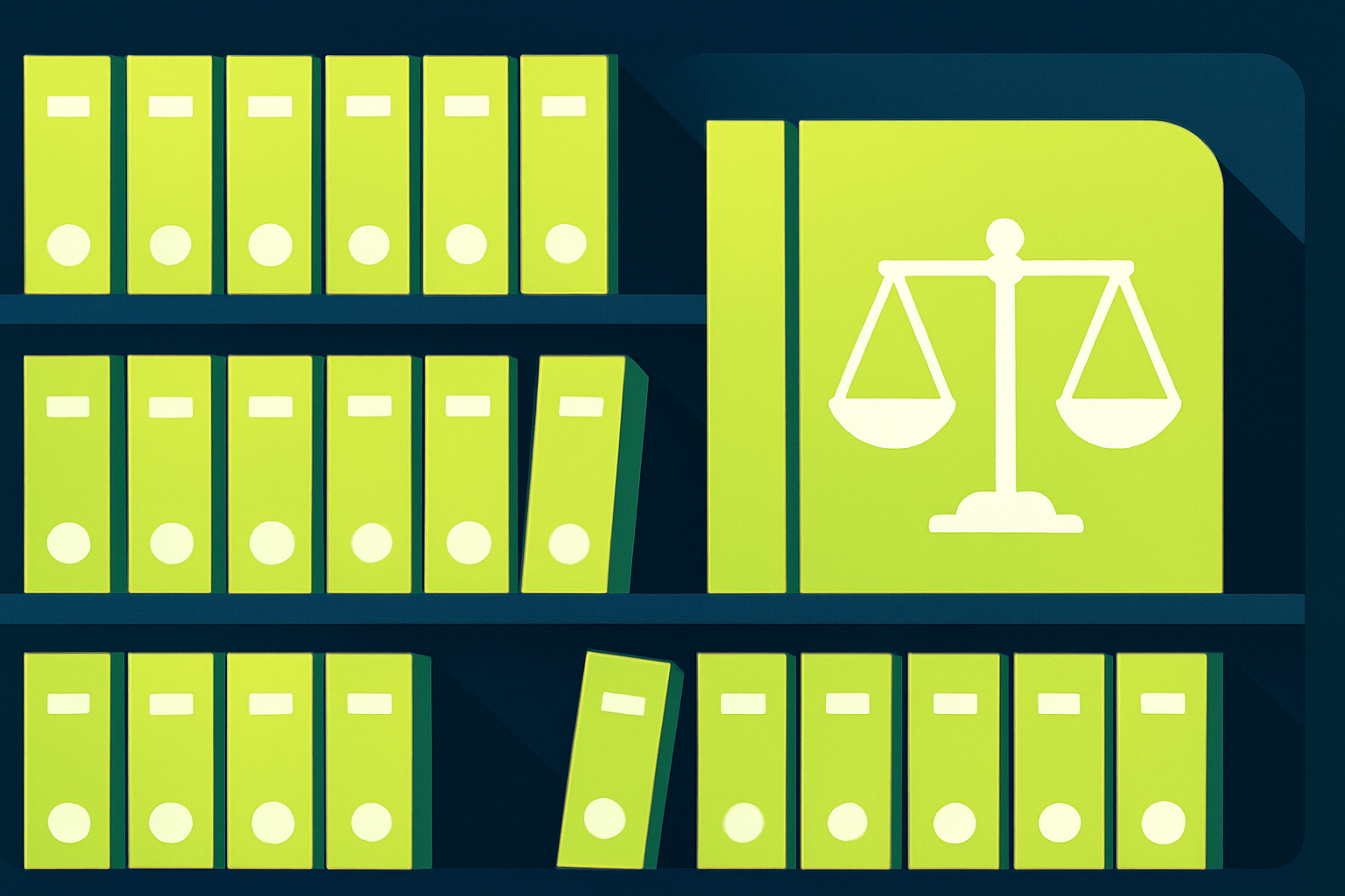 Illustration of a well organised document archive representing due diligence readiness